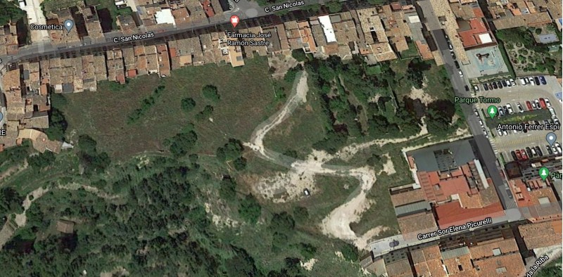 Zona on s'han comprat els terrenys, amb accés per Sor Elena Picurelli.