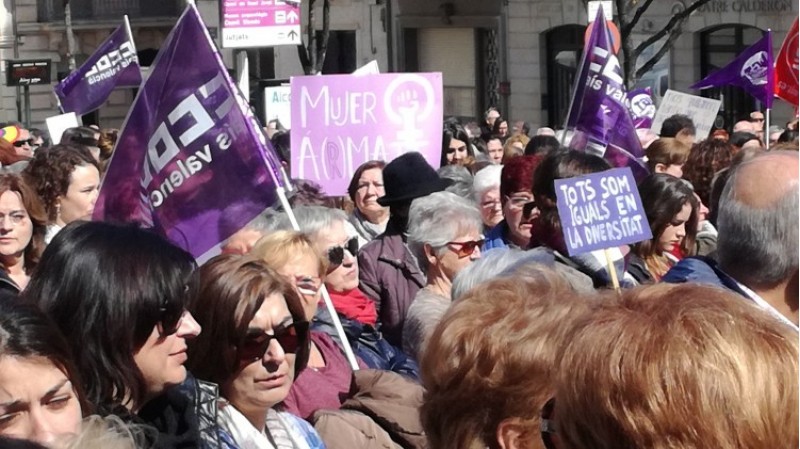 Un moment de la manifestació el (M