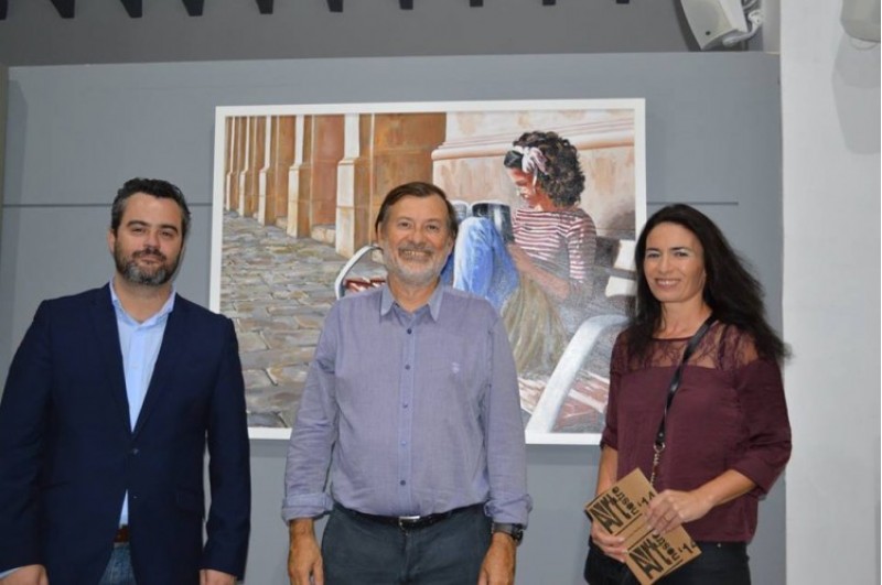 Raül Llopis, Manolo Gomicia i Bea García a la inauguració de l'exposició / R. Lledó