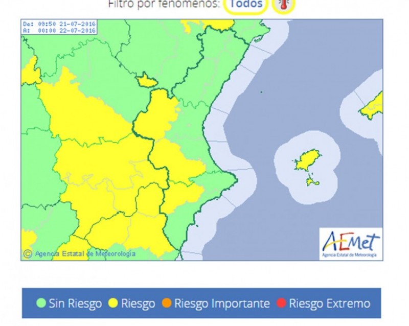 Risc grog per temperatures, segons l'AEMET