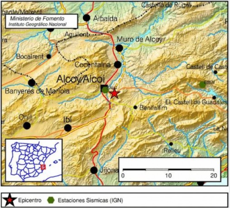 Terratremol amb epicentre a Alcoi